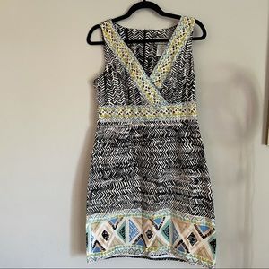 DBY Ltd V Neck Printed Geometric Dress Size 10